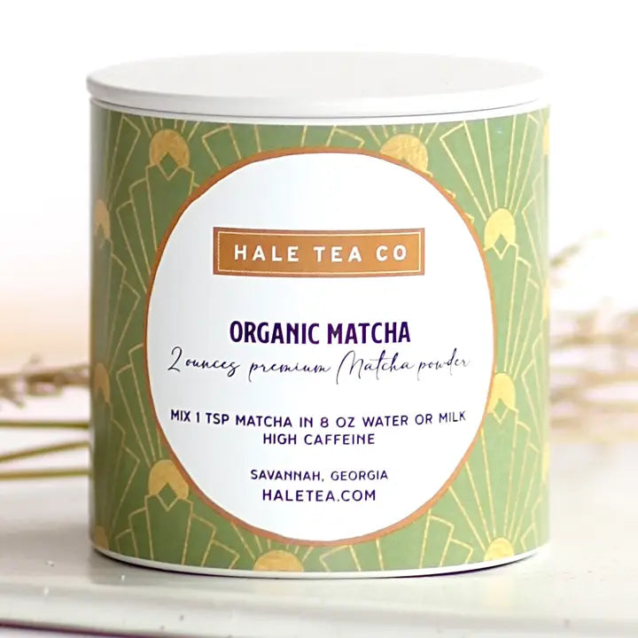 Organic Matcha Powder Art Deco Tin