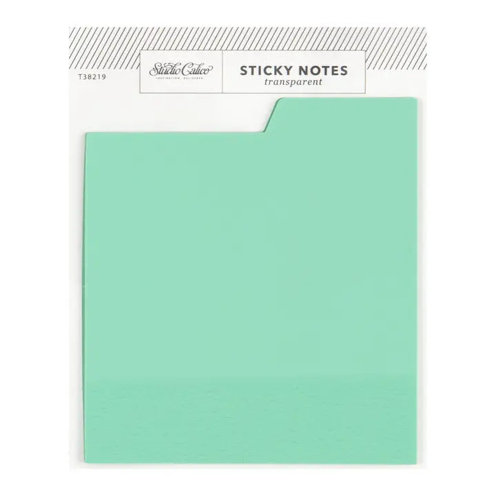 Tabbed Transparent Sticky Notes - Aqua